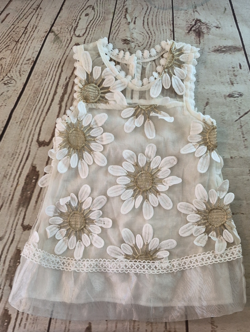 Sleeveless Floral Applique Dress‎ Size XS Kids